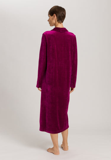 Favourites Shawl Collar Button Up Velvet Robe | Pink Tourmaline 78169-2473